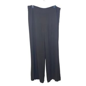 Ann Taylor Loft Vintage Brown 100% Silk Wide Leg Trousers Pants Size 14